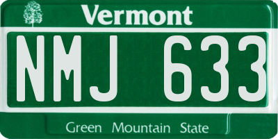 VT license plate NMJ633