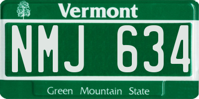 VT license plate NMJ634