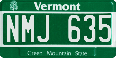 VT license plate NMJ635