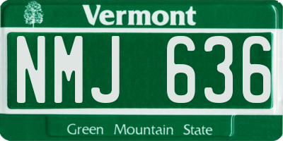 VT license plate NMJ636