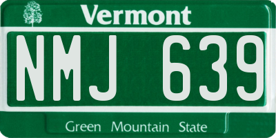 VT license plate NMJ639