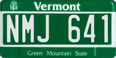 VT license plate NMJ641