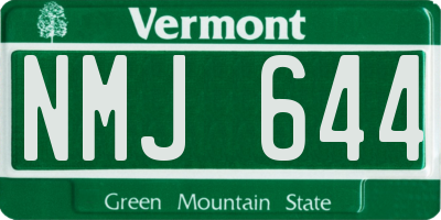 VT license plate NMJ644