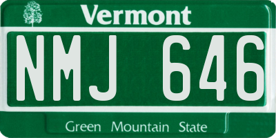 VT license plate NMJ646