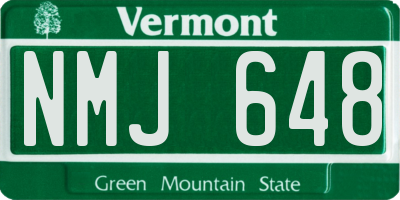 VT license plate NMJ648