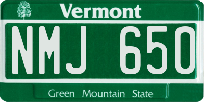 VT license plate NMJ650