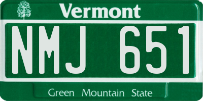 VT license plate NMJ651