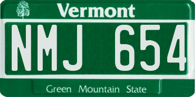 VT license plate NMJ654