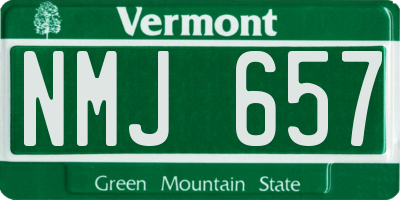 VT license plate NMJ657