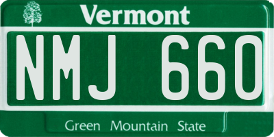 VT license plate NMJ660