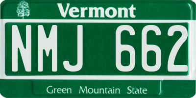 VT license plate NMJ662