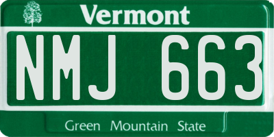 VT license plate NMJ663