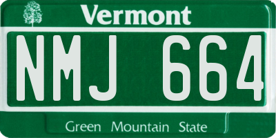 VT license plate NMJ664