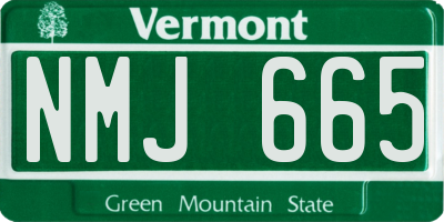 VT license plate NMJ665