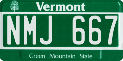VT license plate NMJ667