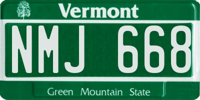 VT license plate NMJ668