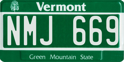 VT license plate NMJ669