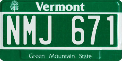 VT license plate NMJ671