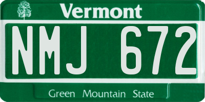 VT license plate NMJ672