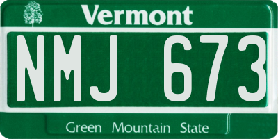 VT license plate NMJ673