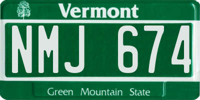 VT license plate NMJ674