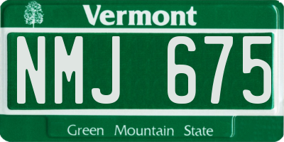 VT license plate NMJ675