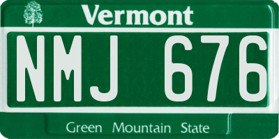 VT license plate NMJ676