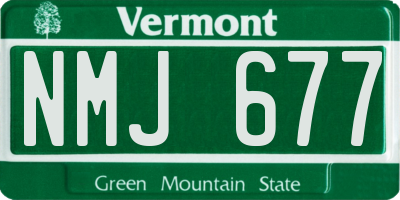 VT license plate NMJ677