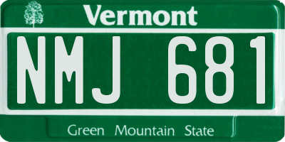 VT license plate NMJ681