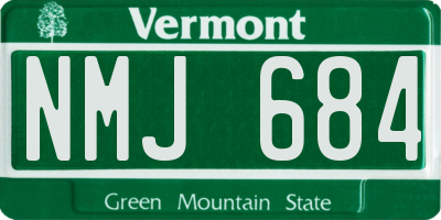 VT license plate NMJ684