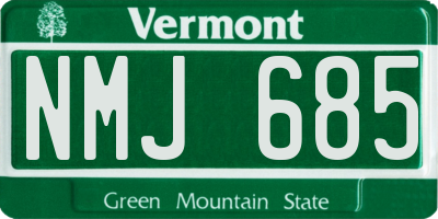 VT license plate NMJ685