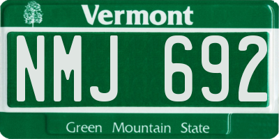 VT license plate NMJ692