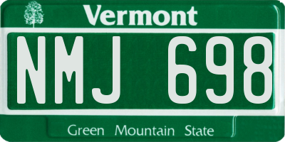 VT license plate NMJ698