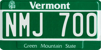 VT license plate NMJ700