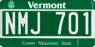 VT license plate NMJ701