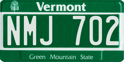 VT license plate NMJ702