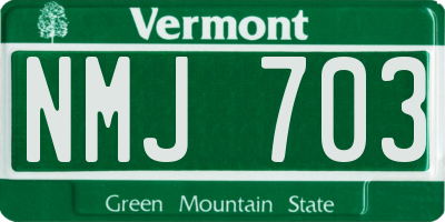 VT license plate NMJ703