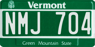 VT license plate NMJ704