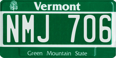 VT license plate NMJ706