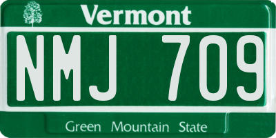 VT license plate NMJ709