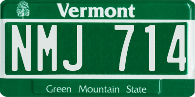 VT license plate NMJ714