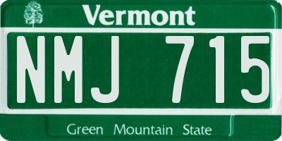 VT license plate NMJ715