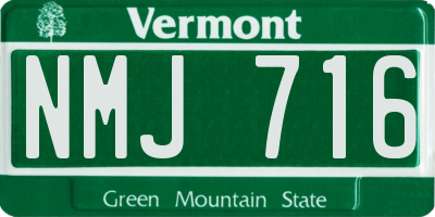VT license plate NMJ716