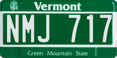 VT license plate NMJ717