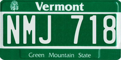 VT license plate NMJ718