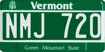 VT license plate NMJ720