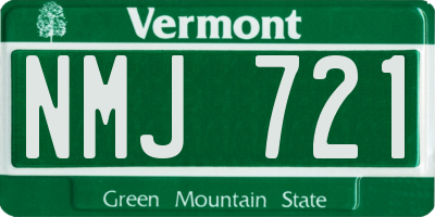 VT license plate NMJ721