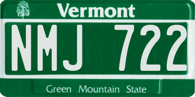 VT license plate NMJ722