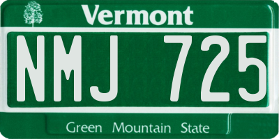 VT license plate NMJ725