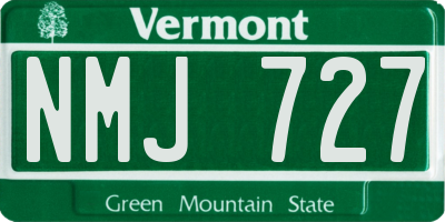 VT license plate NMJ727